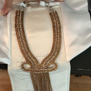 “Diamond and gold” statement necklace